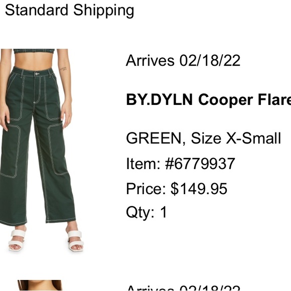 BY. DYLAN / Cooper Green Flared Denim / Size X-Small - Picture 2 of 3